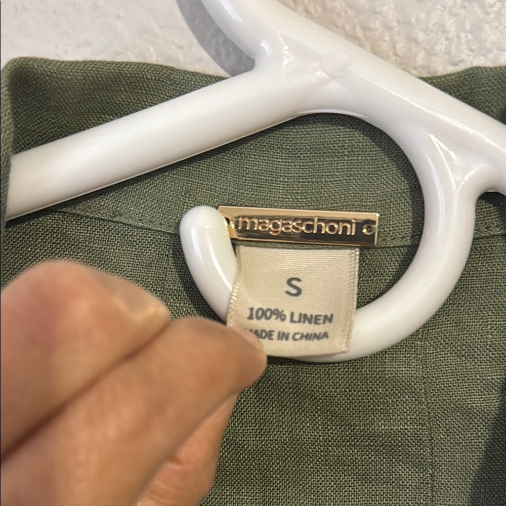 Magaschoni 100% Linen Olive Green Women's Utility… - image 4